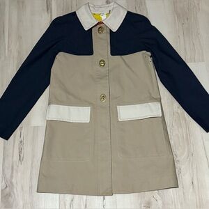 Coach Women's Trench Coat in Navy and Beige Size xs